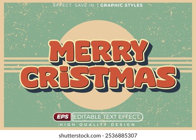 Efeito de texto 3d editável Feliz Natal