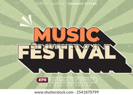 editable 3d text effect music festival