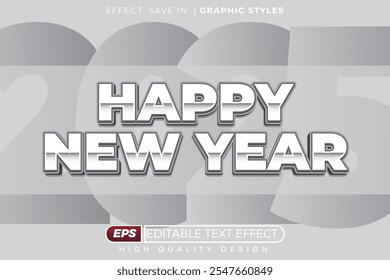 editable 3d text effect new year