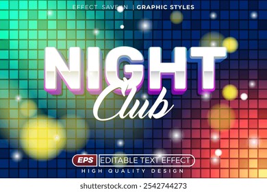 Editable 3d text effect night club