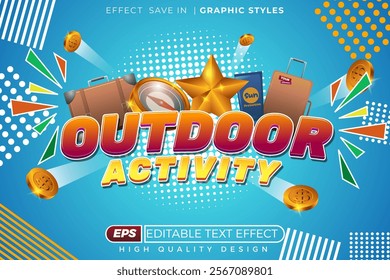 Editable 3d text effect outdoor activity