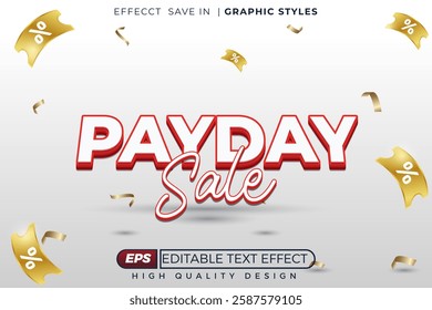 Editable 3d text effect payday sale