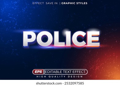 Polícia de efeito de texto 3d editável