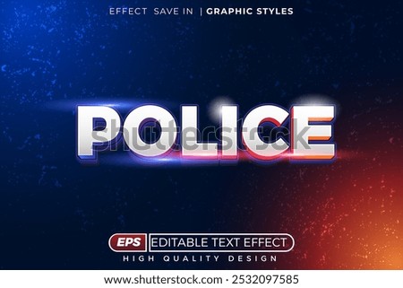 Editable 3d text effect police