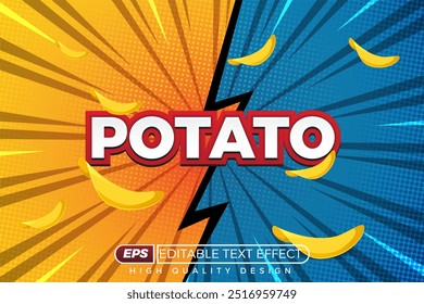editable 3d text effect potato