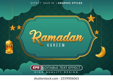 Editable 3d text effect ramadan kareem