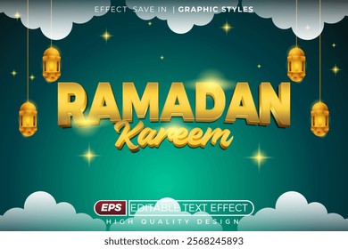 Editable 3d text effect ramadan kareem