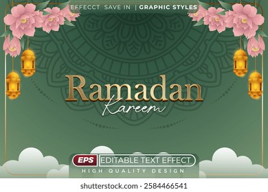 Editable 3d text effect Ramadan kareem