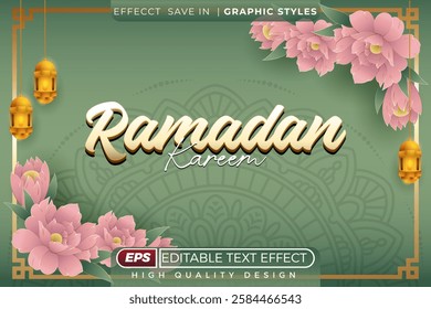 Editable 3d text effect Ramadan kareem