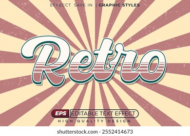 Editable 3d text effect retro