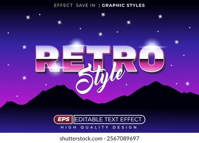 Editable 3d text effect retro style