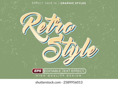 Editable 3d text effect retro style