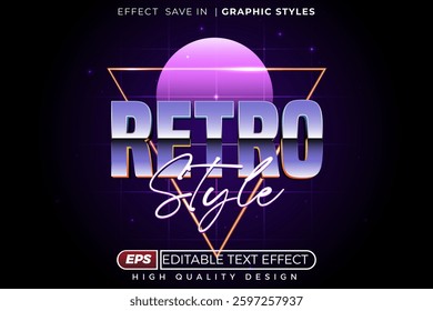 Editable 3d text effect retro style