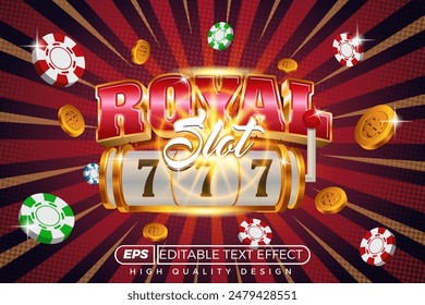 editable 3D text effect Royal slot 