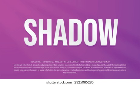 Editable 3d text effect shadow overlay mock up