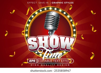 Editable 3d text effect show time