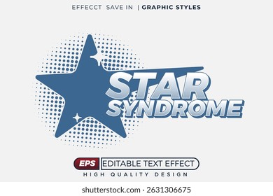 Síndrome de estrela de efeito de texto 3d editável