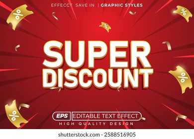 Editable 3d text effect super discount