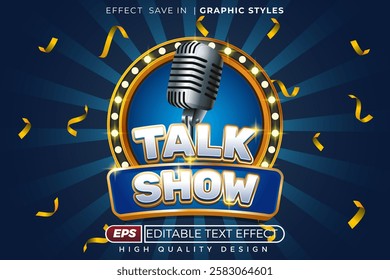 Editable 3d text effect talk show