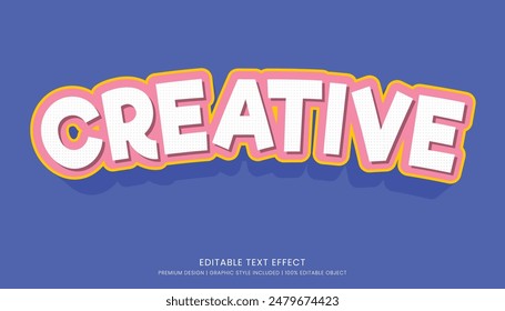 editable 3d text effect template bold typography and abstract style use for logo brand