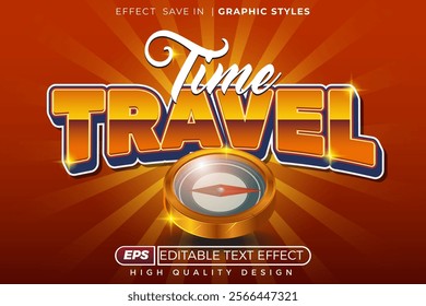 Editable 3d text effect time travel