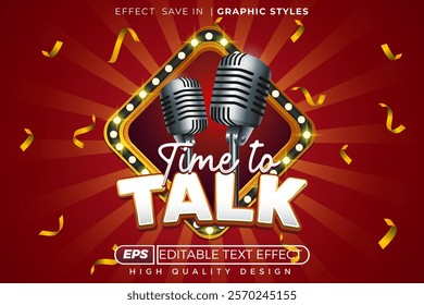 Editable 3d text effect time to talk