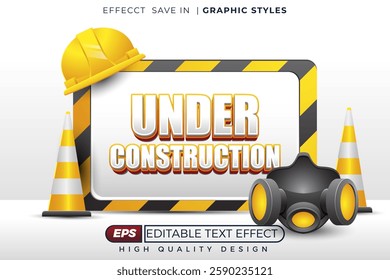 Editable 3d text effect under construction