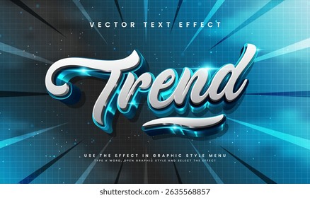 Design de vetor de efeito de texto 3D editável.  Perfeito para marcas e visuais modernos.