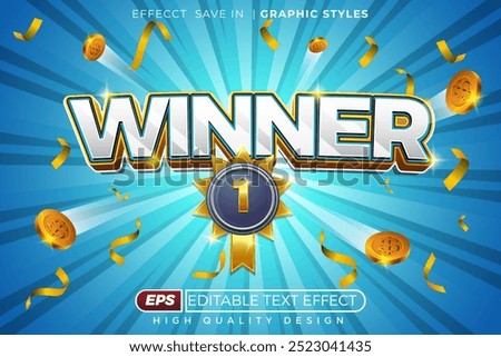 editable 3d text effect winner