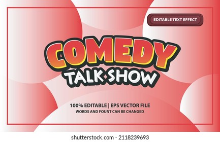 Editable 3D Text Effects Comedy Talk show Template - Graphic Style Effect