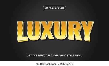 Editable 3d text effects luxury text effect template eps vector file gold color