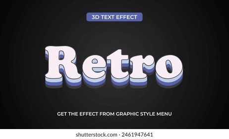 Editable 3d text effects retro style text effect template typography eps vector