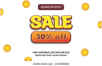 Editable 3D Text Effects Sale 30% Off Template - Graphic Style Effect