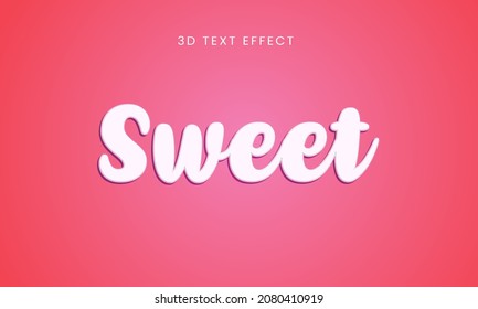 Editable 3D Text Effects Template, vector illustration text style