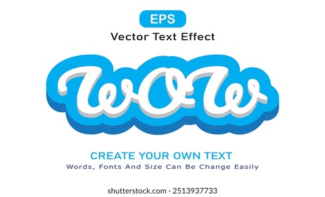 Editable 3D Text Effects Vector Illustration, Colorful 3D Text Effects Abstract Style Logo