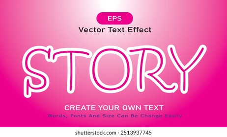 Editable 3D Text Effects Vector Illustration, Colorful 3D Text Effects Abstract Style Logo