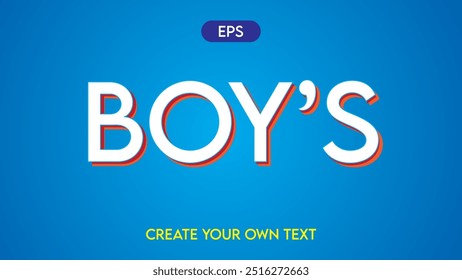 Editable 3D Text Effects Vector Illustration, Colorful 3D Text Effects Abstract Style Logo