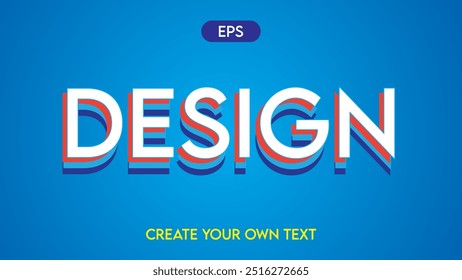 Editable 3D Text Effects Vector Illustration, Colorful 3D Text Effects Abstract Style Logo