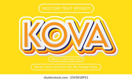 Editable 3D Text Effects Vector Illustration, Colorful 3D Text Effects Abstract Style Logo, Super editable text effect
