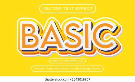 Editable 3D Text Effects Vector Illustration, Colorful 3D Text Effects Abstract Style Logo, Super editable text effect