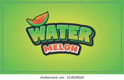 Editable 3D Text Effects Water Melon Template - Graphic Style Effect and Icon Logo Design