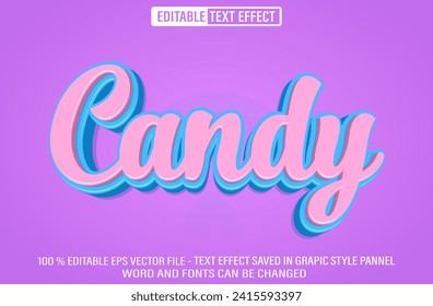 Editable 3d text style effect - Candy text effect Template