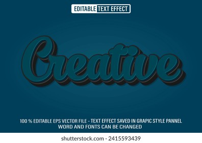 Editable 3d text style effect - Creative  text effect Template