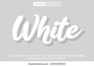 Efecto de estilo de texto 3d editable - Plantilla de efecto de texto blanco