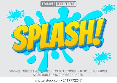 Editable 3d text style effect - Splash Comic  text effect Template