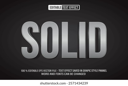 Editable 3d text style effect - Solid Silver text effect Template