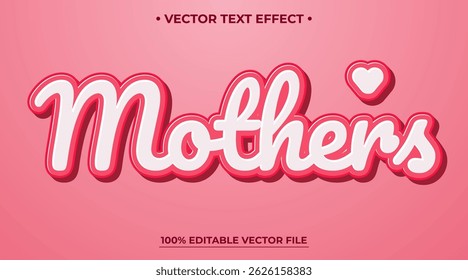 Editable 3d text style effect - Mother text effect Template