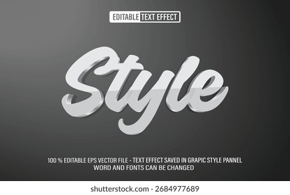 Editable 3d text style effect - Silver text effect Template