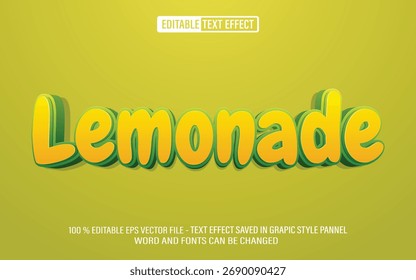 Editable 3d text style effect - Lemonade Fruit text effect Template
