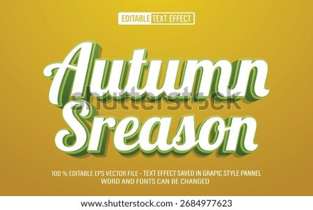 Editable 3d text style effect - Autumn Season  text effect Template